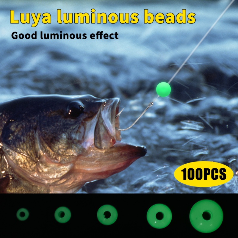100pcs Lure Luminous Blocking Beads 3mm-8mm Memancing Ruang Kacang Bulat Mengapung Bola Cahaya Bercahaya Untuk Aksesoris Memancing Luar Ruangan