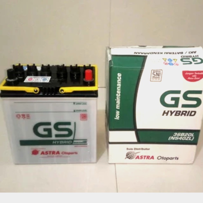 Aki Accu Basah Mobil Xpander, Datsun Go, Visto, GS Hybrid NS40ZL 35 AH