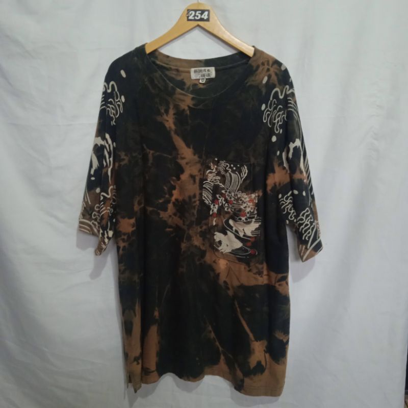 Vintage Tshirt Karakuri Tamashii Tie dye Sukajan Triple Pocket , Rare Luxury Second Original