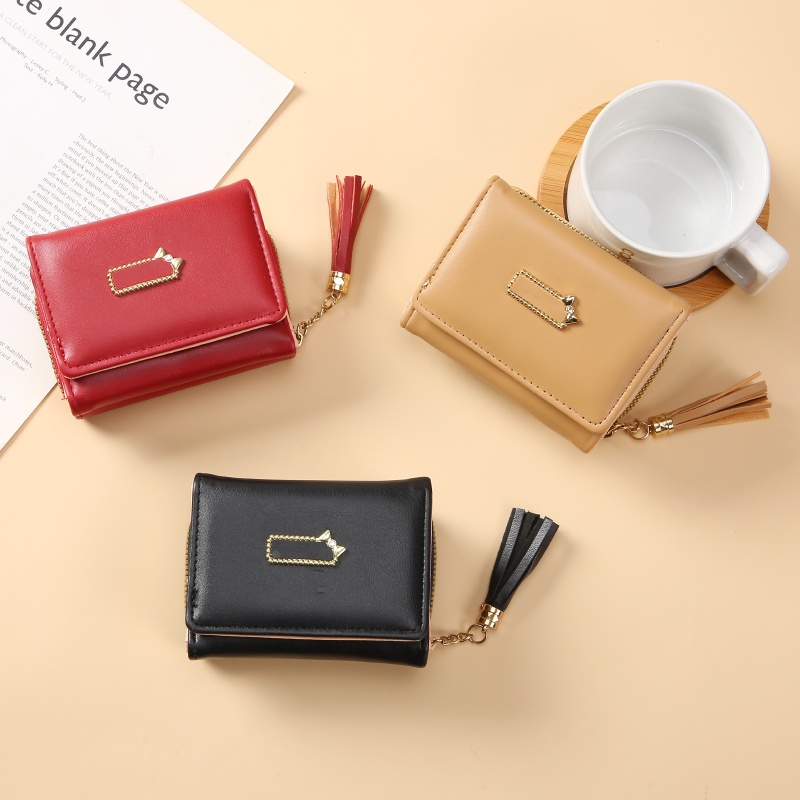 Dompet Lipat Wanita Zipper Multifungsi Kasual Wallet Dompet Cewek Kekinian Import Korea Style Azgalery D78