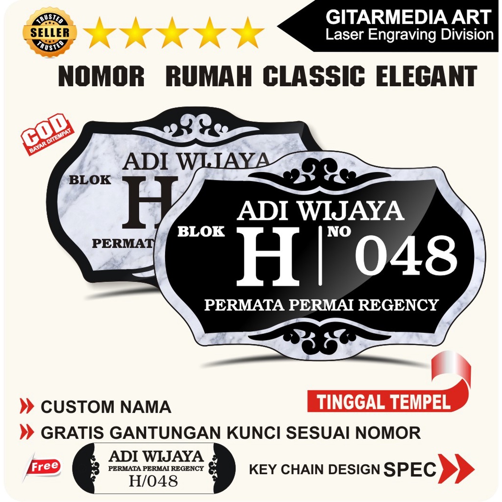nommor rumah akrilik bonus gantungan kunci alamat rumah akrilik nomor rumah aesthetic nomor rumah te