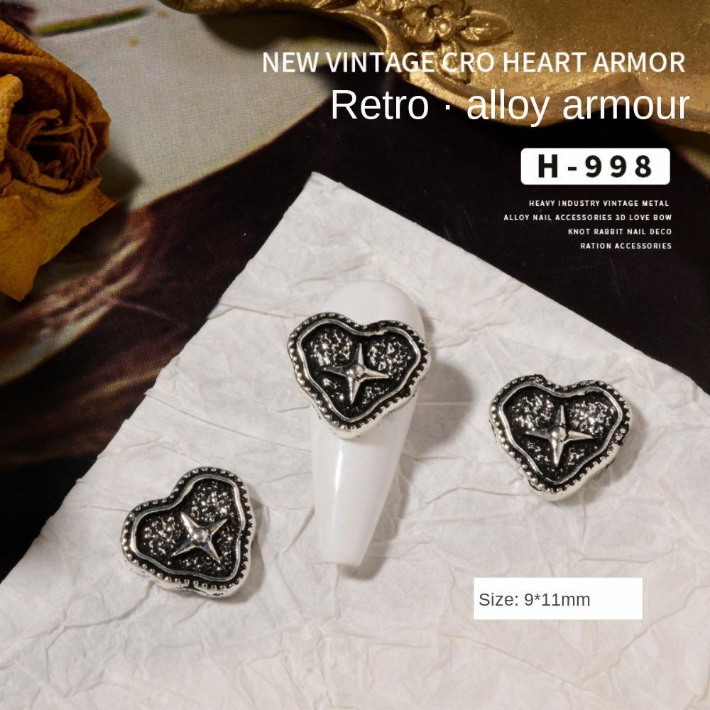 Mxbeauty Dekorasi Kuku Logam Fashion Cinta Hati Manikur Aksesoris Alloy 3D Nail Jewelry