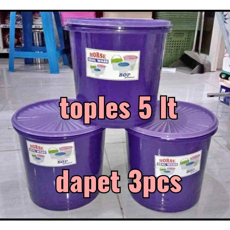 (MURAH) Toples Ungu 1,5liter 5liter / Paket Hemat Toples Seal Ware 3pcs / Toples Jajan 1 Paket 3Pcs / Toples Lebaran