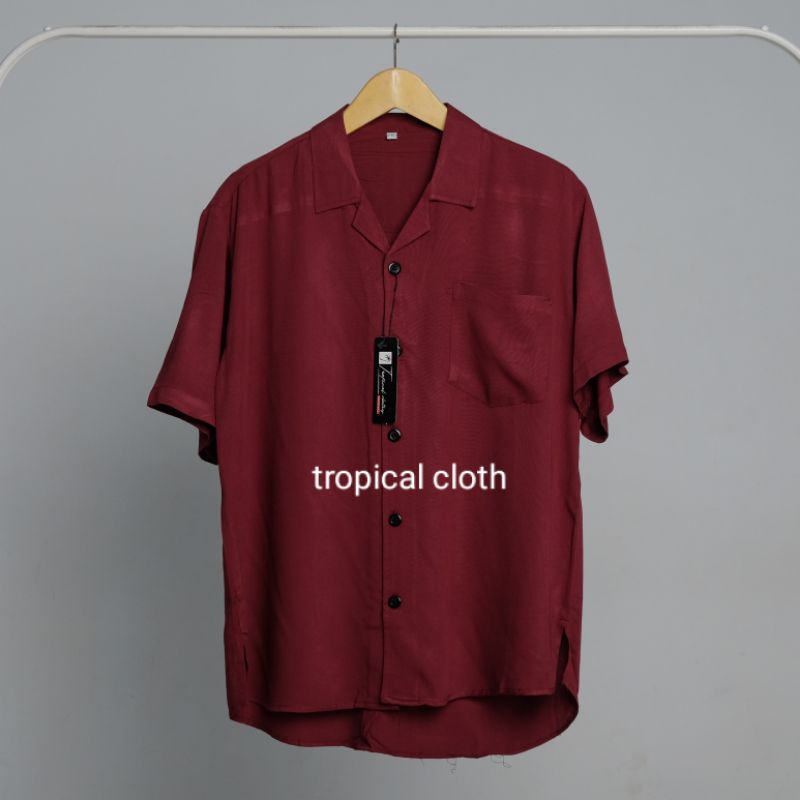 KEMEJA  POLOS HAWAIAN PENDEK PRIA kemeja unisex casual product