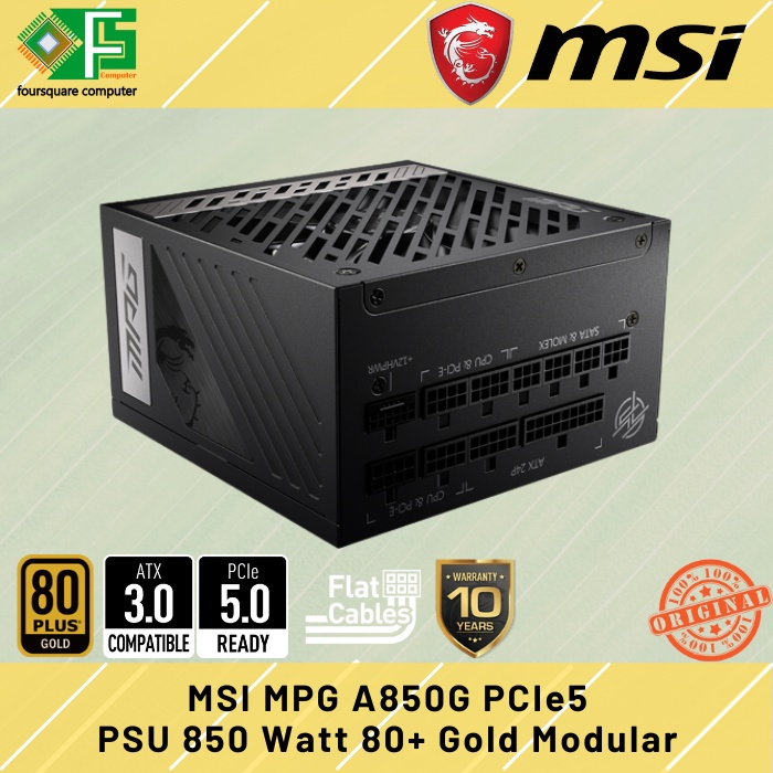 PSU MSI MPG A850G PCIe5 | 850w 80 Plus Gold Modular Resmi