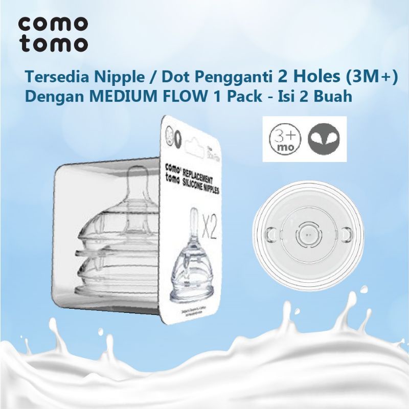 Comotomo Nipple Medium Flow / 2 holes 3+