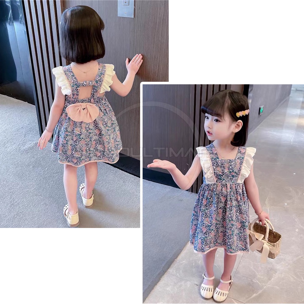 Dress Pesta Casual Anak Perempuan DRI-108 Cewek Import Premium Setelan Baju Rok Impor Bayi Balita Perempuan 6 Bulan - 5 Tahun Baju Anak Perempuan Baju Bayi Perempuan