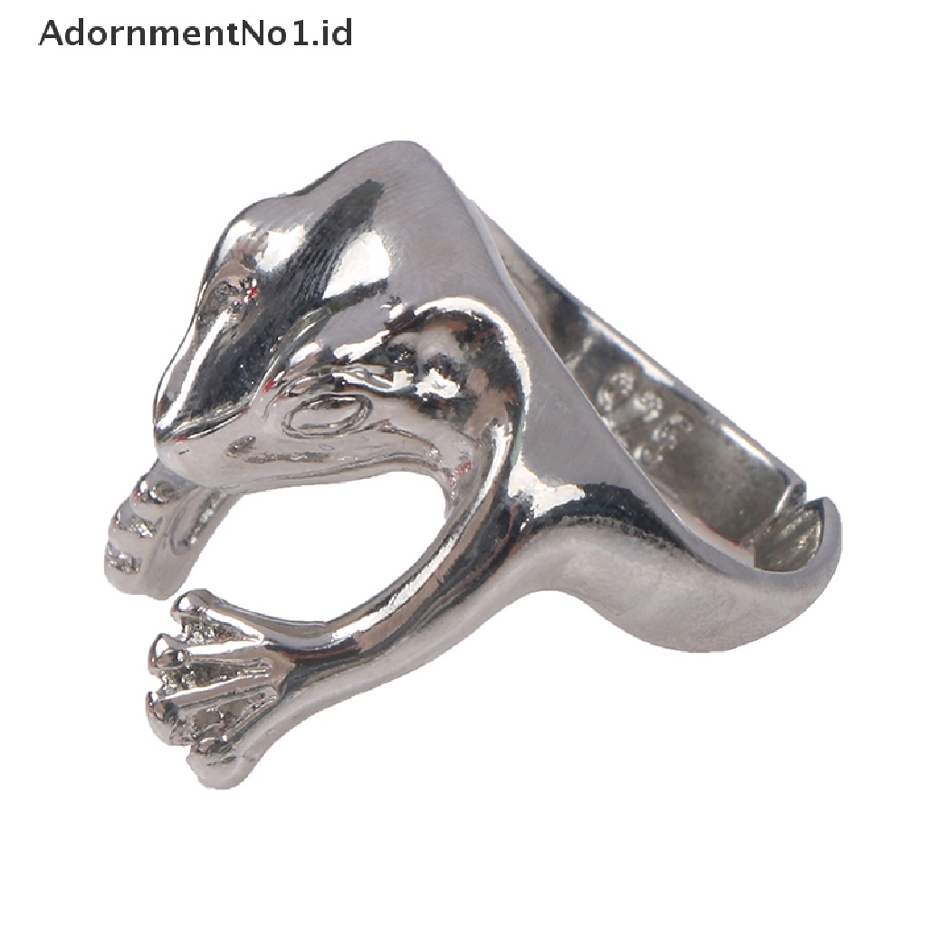 [AdornmentNo1] Vintage Kodok Cincin Wanita Perak Retro Kepribadian Adjustable Punk Jewelr Ring [ID]