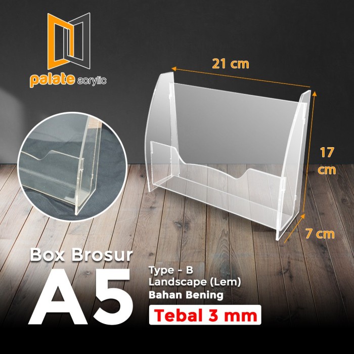 

Box File Akrilik Tempat Brosur A5 Brochure Holder A5 Fancy Landscape 3Mm - Jadi
