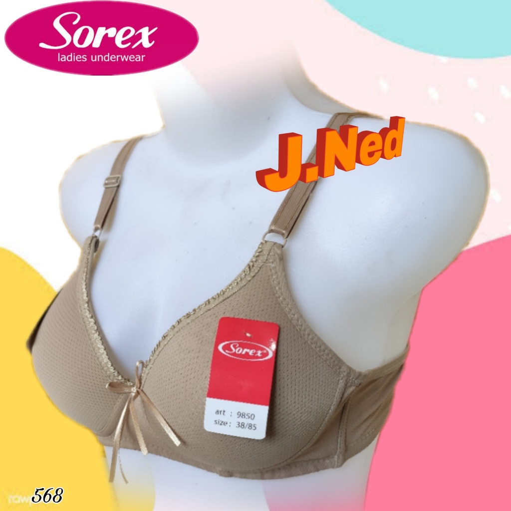 J568 Sorex Bra Bh Busa Tanpa Kawat Cup B Kait Dua Size 34 - 40