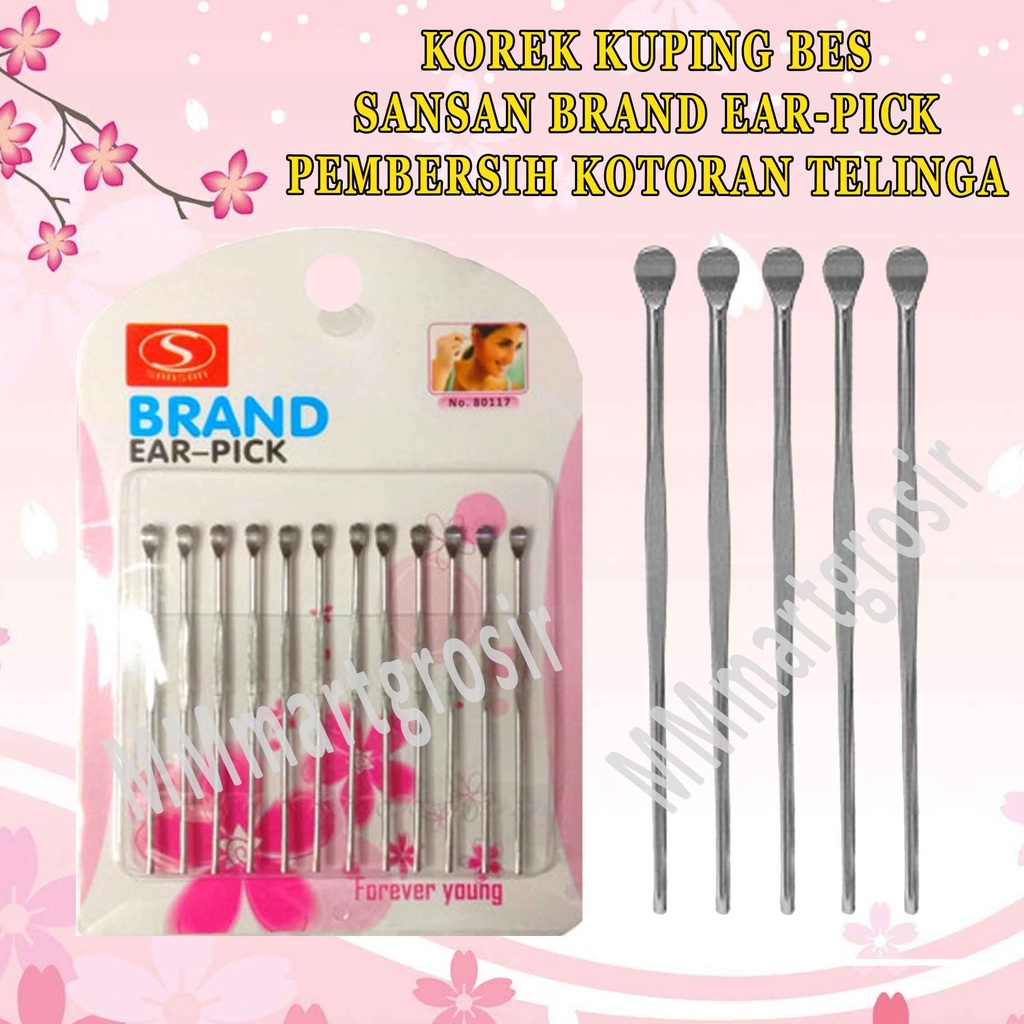 Sansan EAR PICK / Korek Kuping Besi / Pembersih Telinga / isi 12 pcs