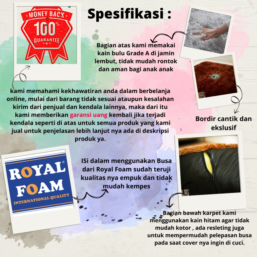 Sajadah Bulu Rasfur Polos 115x65x3.5cm/ Sajadah  premium/motip kabah ka'bah / non anti slip