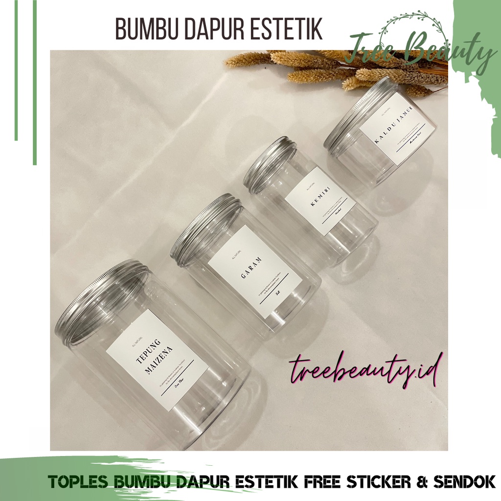 Toples Tempat Bumbu Dapur Aesthetic Free Label Waterproof