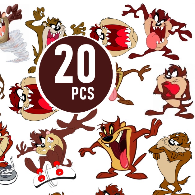 Stiker Tazmania 20PCS Kartun 90 an Tazmania Sticker Set Tasmania TAZMANIAN