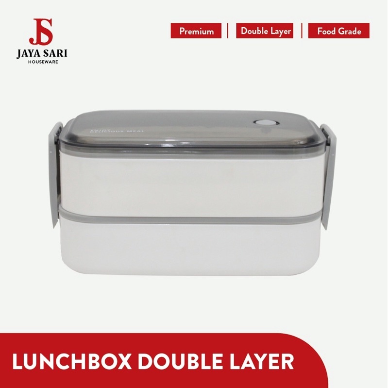 Lunch Box Double Layer Anti Tumpah Set Kotak Makan Anti Bocor Tumpah Susun 2