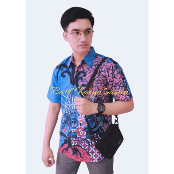 Baju kemeja Batik Pria Lengan Pendek Premium Katun Solo Lapis Furing Reguler Fit