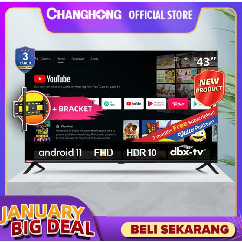 televisi Changhong 43 android 11