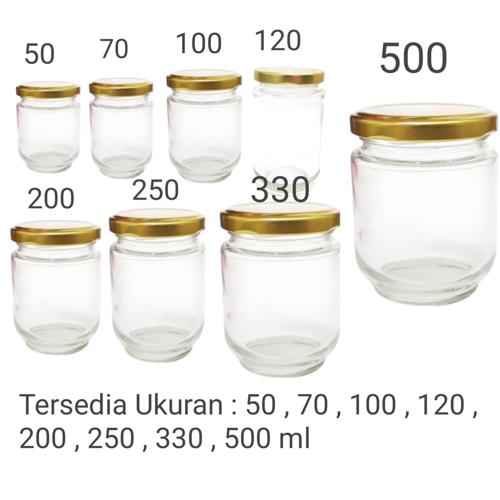 500 ML BOTOL JAR KACA SILINDER  + TUTUP GOLD / BOTOL BARU 500ML / BOTOL BUMBU SELAI BOTOL CABE / BOTOL DAN TUTUP GOLD