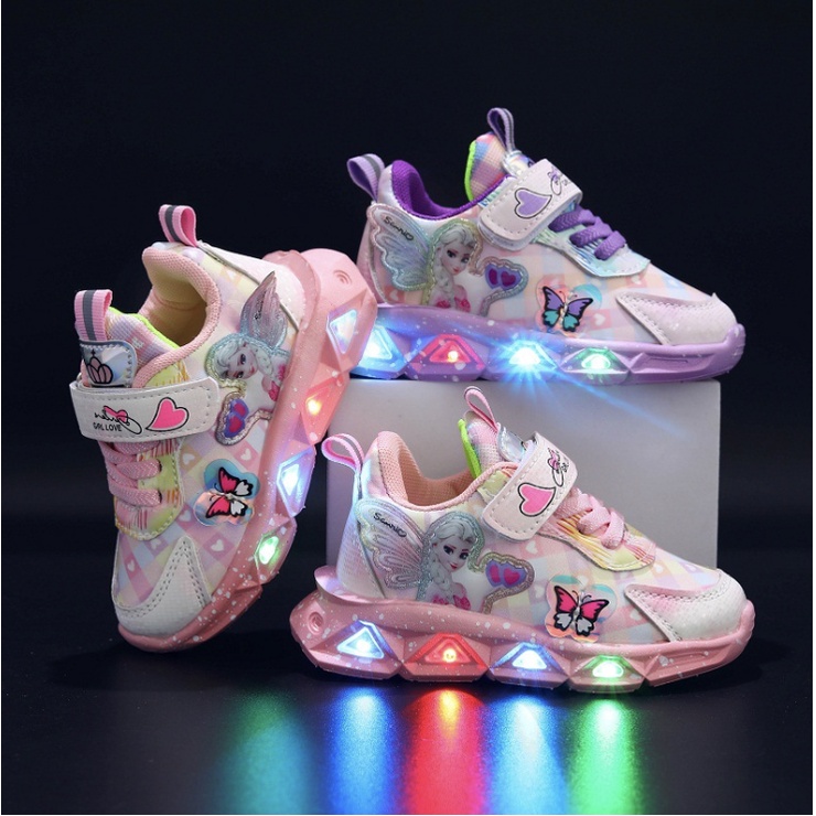 babyfit sepatu lampu LED CRYSTAL ESLA sepatu anak perempuan import gs-0515r