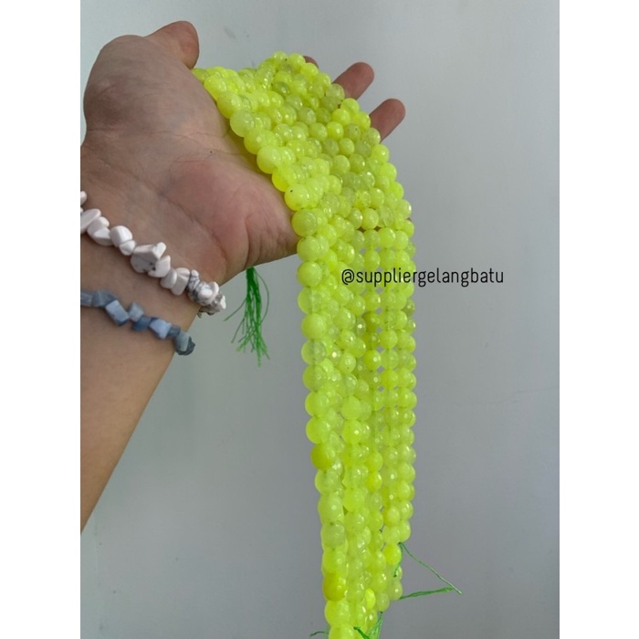 bahan soft neon jade cutting 10mm natural corak akik alam kuning hijau