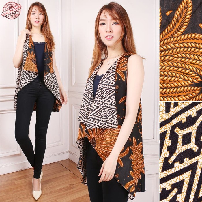 Outer Wanita Promo 2In1 Atasan Blouse Zirli Batik Wanita Hitam Y2I4 terbaru elegan kiyowo santai ker
