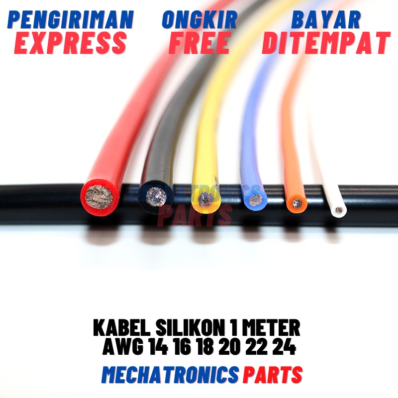 Kabel Silikon 1 Meter 200C 600V High Temperature Extra Soft Silicon