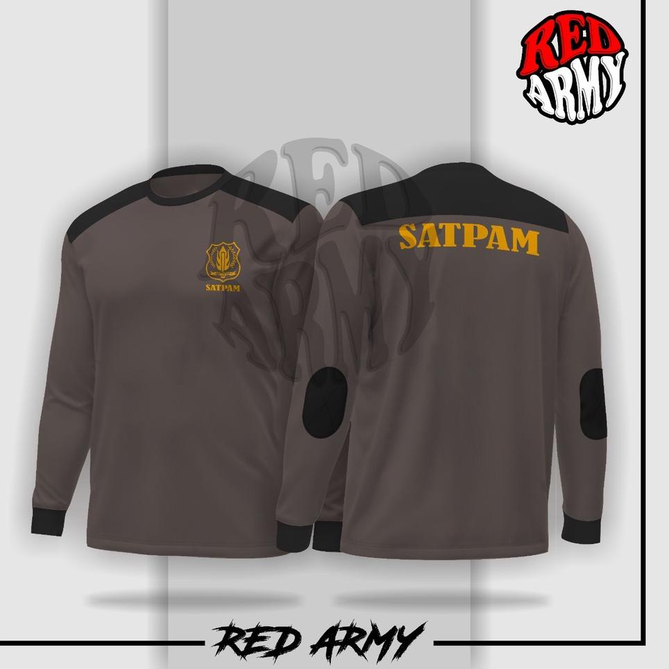 Kaos satpam terbaru Coklat Panjang 2021 Baju Seragam Security Petugas Keamanan Cokelat Lengan Panjan