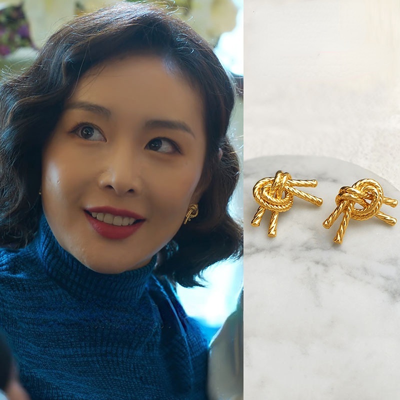 Vintage Berlapis Emas 18K Anting Ear Studs Wanita Gadis Aksesori Fashion