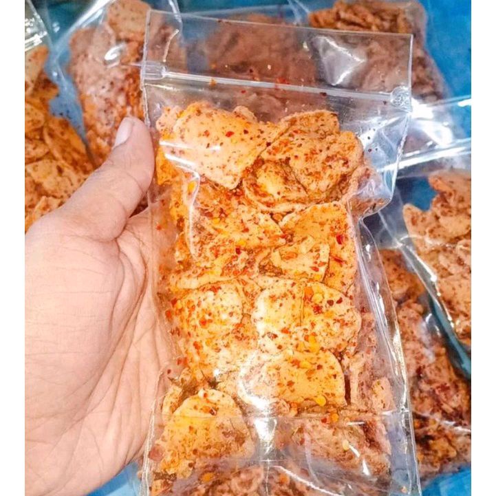 

Keripik Basreng Super renyah Bumbu pedas daun jeruk 100gr