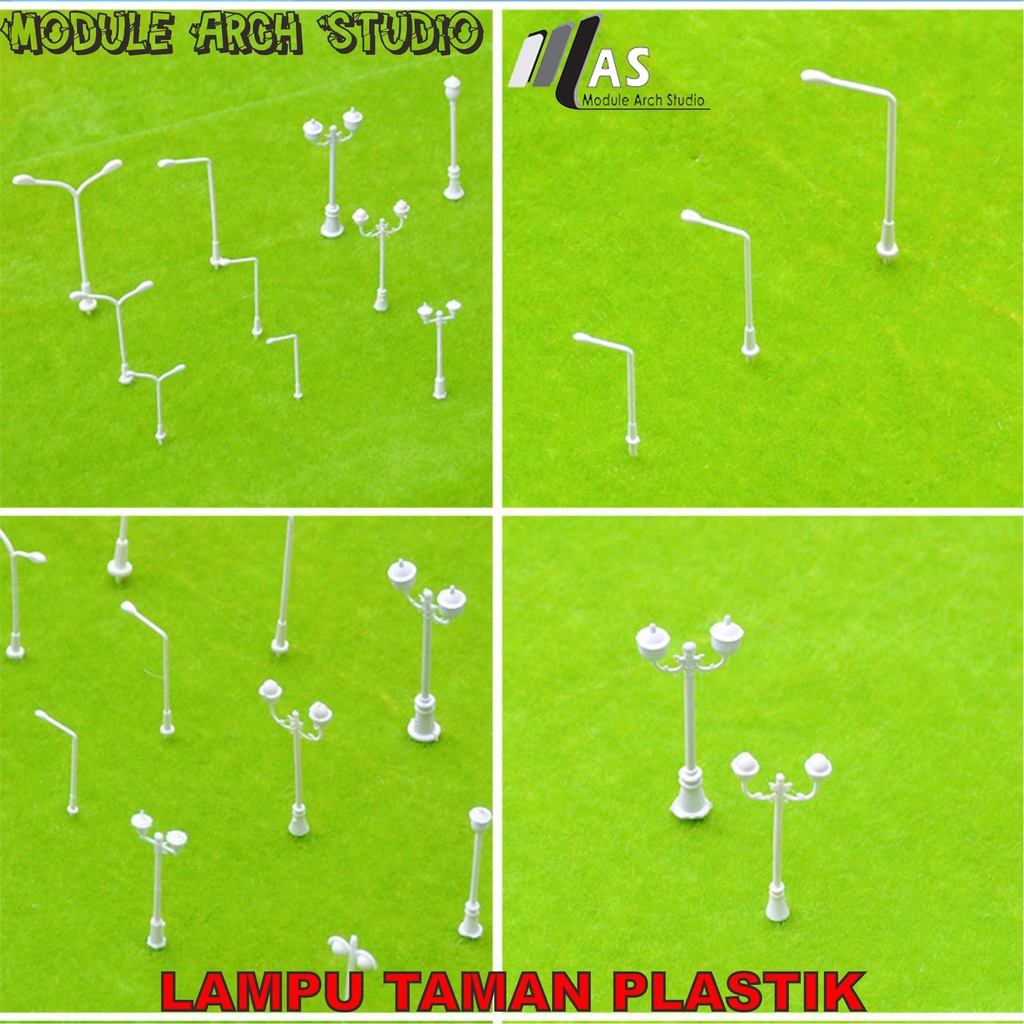 Maket Lampu Taman Plastik - Miniatur Lampu Taman Monokrom