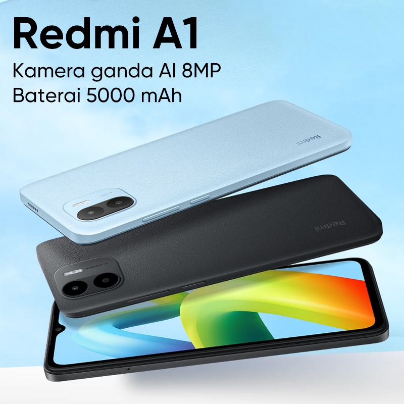 XIAO MI Redmi A1 RAM 2GB ROM 32GB 6.52inci Baterai 5000mAh 10W FastCharge Kamera 8MP Garansi Resmi 100% ORI Bisa COD