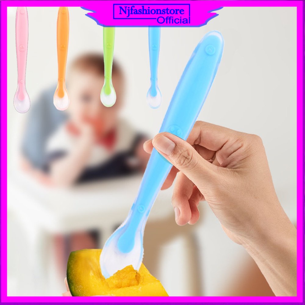 Sendok Makan Bayi Silikon/Sendok Makan Bayi/Sendok Silikon Bayi/Sendok Bayi Silikon NJFS