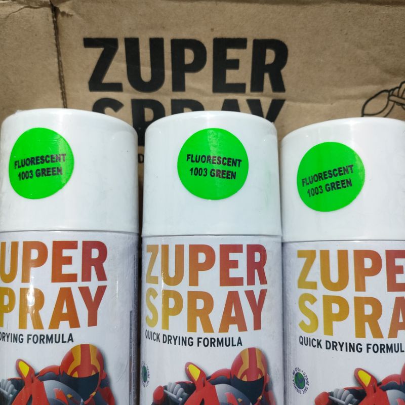 Zuper Pilox Pilok Cat Semprot Warna Stabilo Green Hijau Fluorescent 1003 150cc Spray Paint