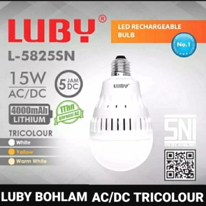 Lampu Lampu Led Emergency 15 Watt-18 Watt Ac/Dc Luby-L5825Sn Luby Tricolor