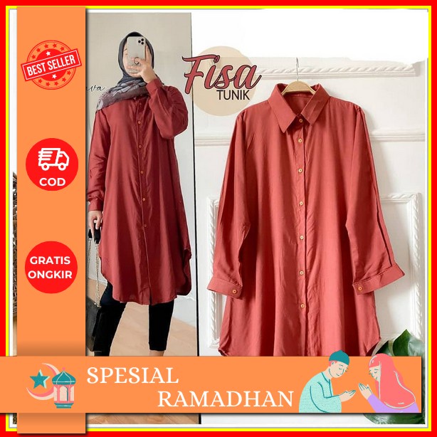 Ready Stok Aman Bisa Cod Baju Atasan Long Tunik Linen Rami Super Jumbo Bigsize Busui Wanita Ld 140 X