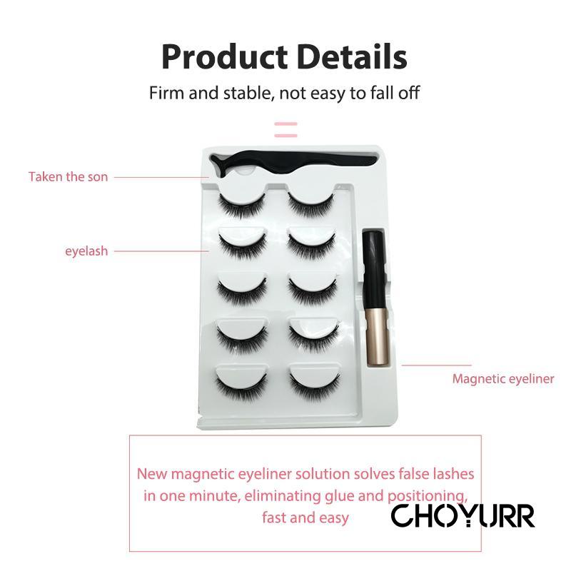 【COD】5 Pasang Magnetic Eyelashs Set Bulu Mata Palsu Magnet 3D Tebal Natural Fake Eyelash Extension Magnetic Super Lembut Makeup Tool-CH