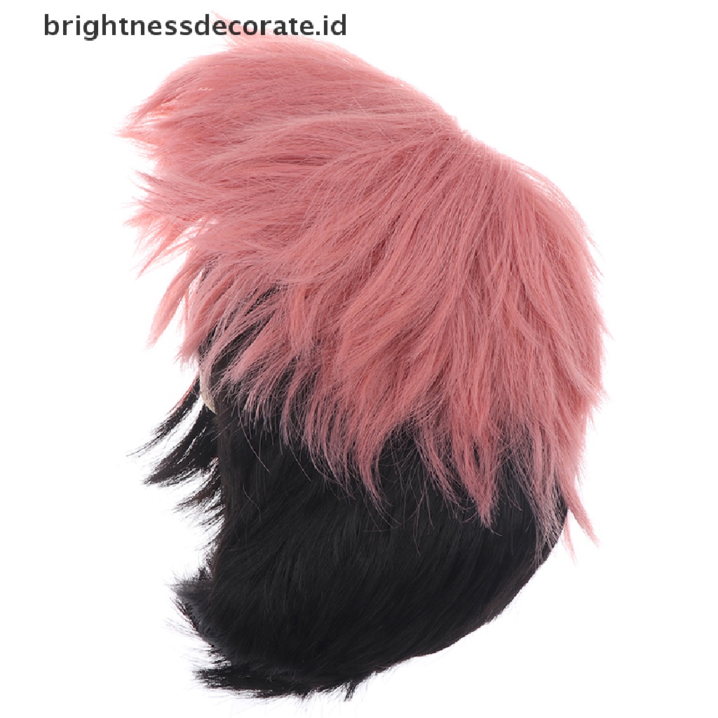 [Birth] Aniem Jujutsu KaisenYuji Itadori Smoky Pink Cosplay Wig Braided Rambut Sintetis [ID]