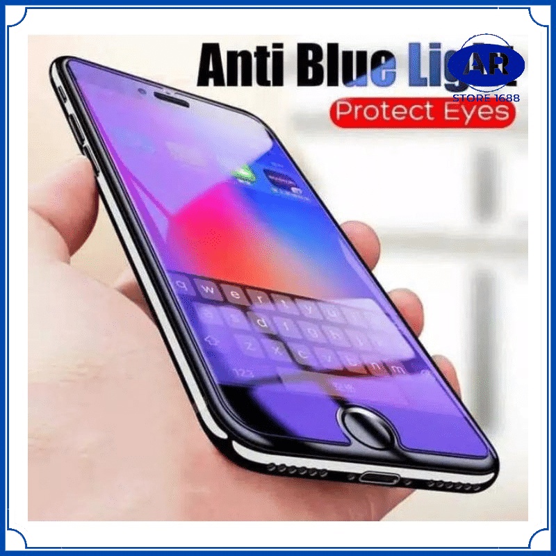 AR-TEMPERED GLASS 10D BLUE ANTIGORES KACA KOMPATIBEL REALME C1S/C2S/C1/C2/C3/C11/C12/C15/C17/C20/C21/C21Y/C25/C25S/C30/C31C35