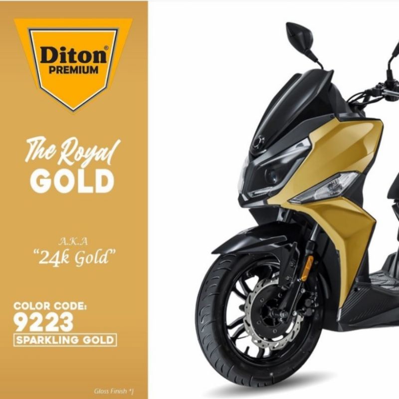 Pilok Pylok Cat DITON Premium 400cc Gold Metalic/Sparking Gold (9223)Tahan Bensin.Cepat Kering