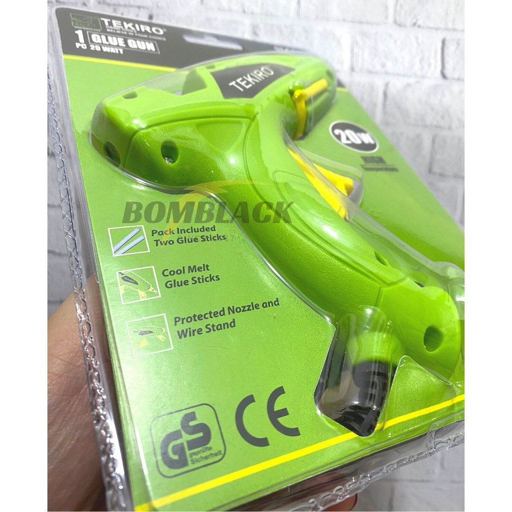TEKIRO Hot Melt Glue Gun 20 Watt KECIL Tembakan Lem Tembak Lilin Bakar