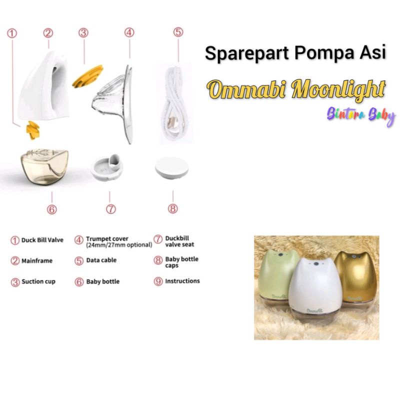 Sparepart Pompa Asi Ommabi Moonlight / Ommabi Moonlight Breastpump Accesories