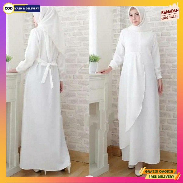 Gmis Wnta Mewah Cewek Pesta Kondangan Premium Gamis Polos Hitam Jumbo Idulfitri Bj Games Wanita Musl