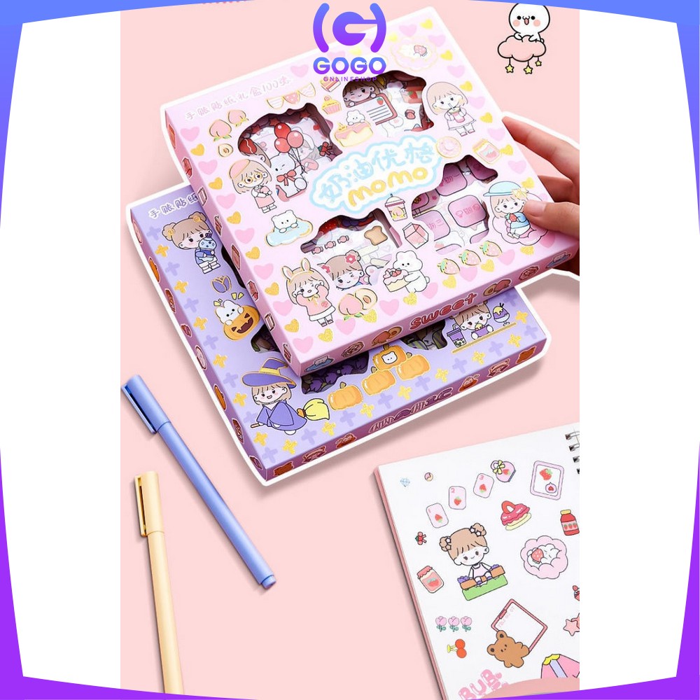 GOGO-C473 Stiker 2D Isi 100pcs Sticker Aesthetic Karakter / Stiker Buku Diary Tumblr Botol Motivasi Lucu Kekinian Dekorasi Scrapbook