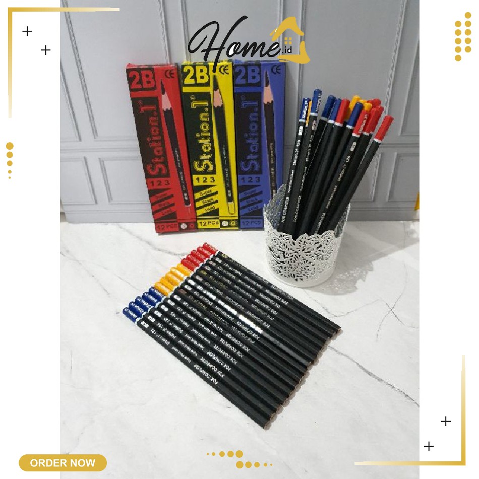 

(12pc) pensil 2B murah/pensil 123/pensil kayu/pensil station 1