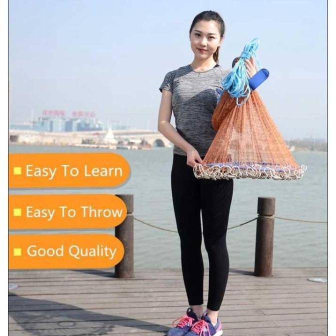 jaring ikan lempar NILON / Jala Lempar ikan udang lobster 10m MURAH