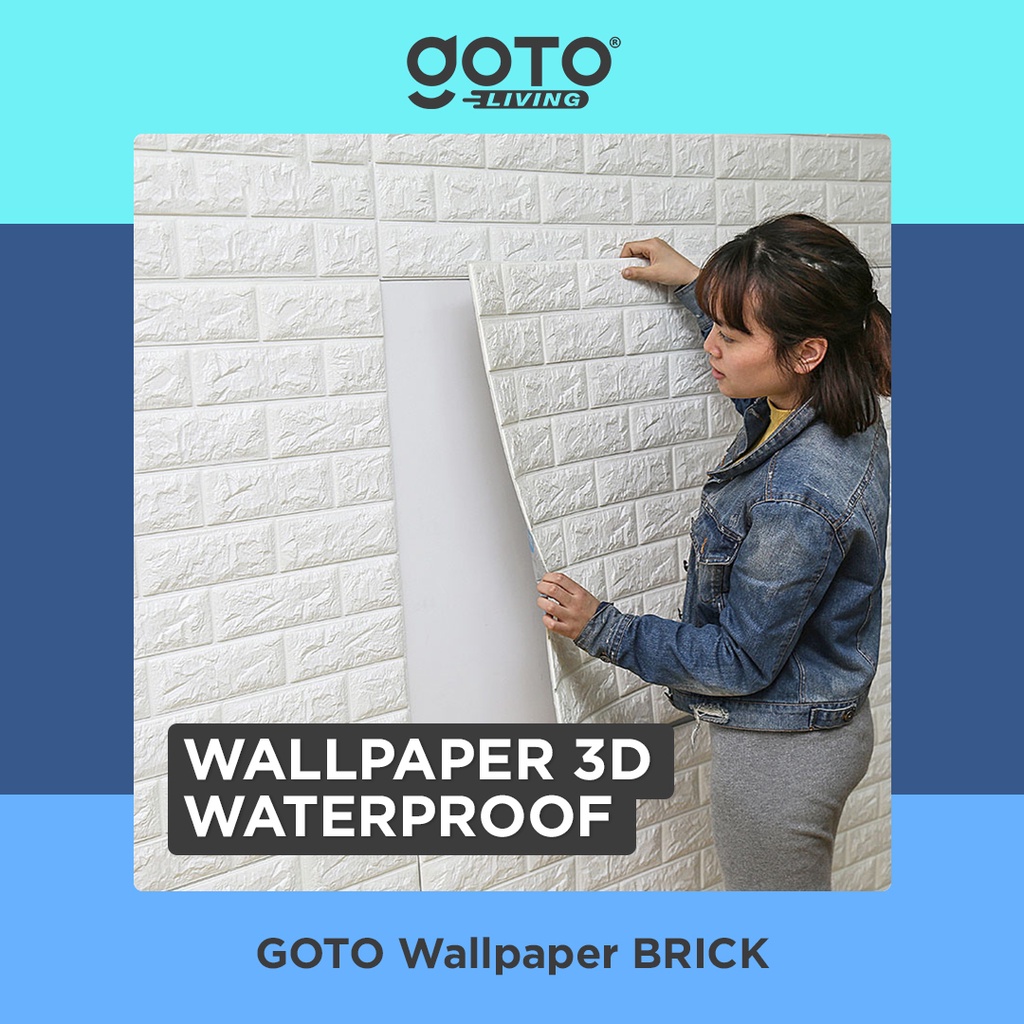 Goto Brick Wallpaper Sticker Dekorasi Dinding Foam Batu Bata 3D