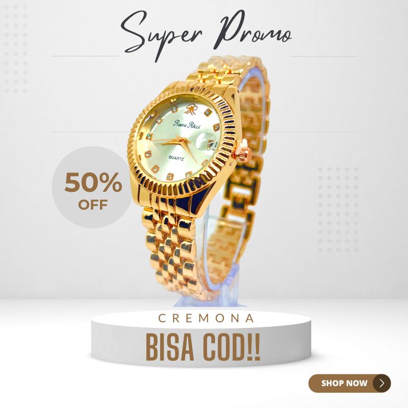 BISA COD! Jam Tangan Cewek Wanita Dewasa Rantai Fashion Tanggal Aktif Import Murah Mewah BONUS BATERAI CADANGAN!