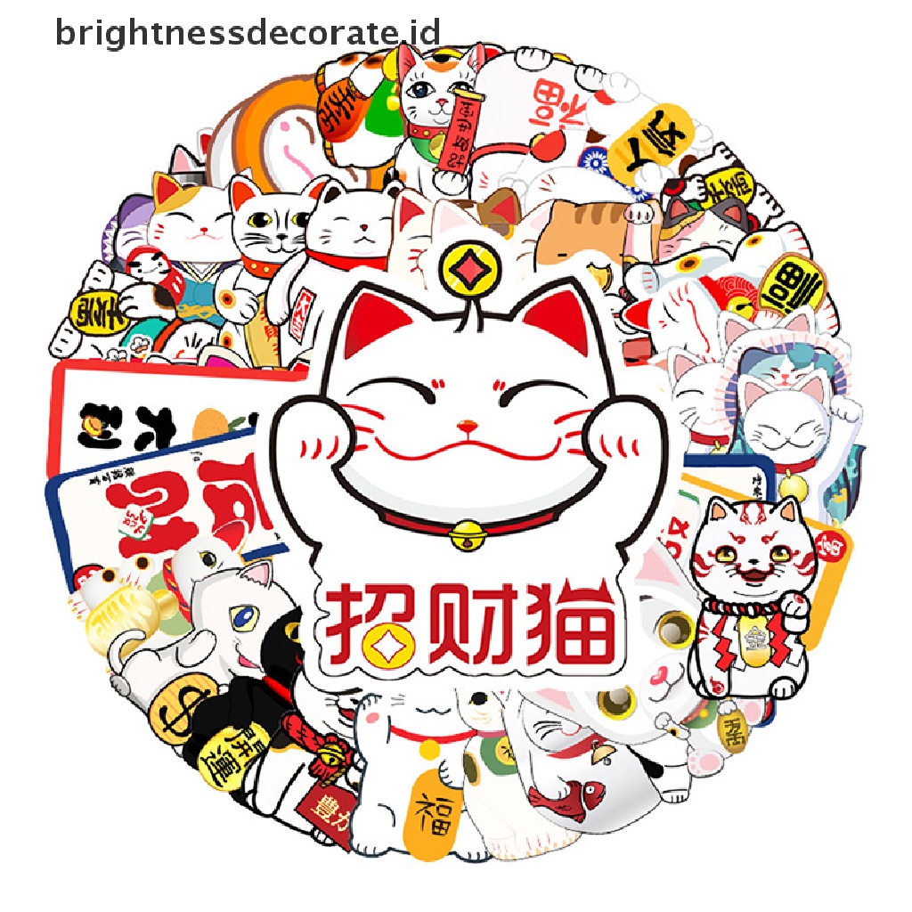 [Birth] 50pcs Lucky Cats Animal Graffiti Sticker Mainan Koper Laptop Sepeda Mobil Decals [ID]