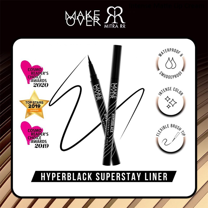 Make Over Hyperblack Superstay Liner | Eyeliner pen black hitam waterproof 1gr