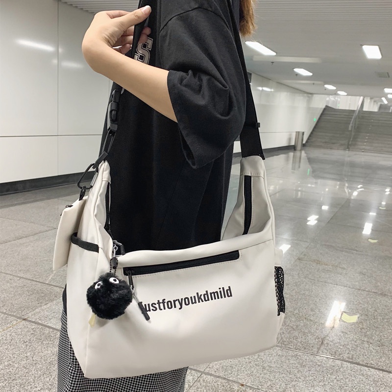 ❁✘Sera Messenger Bag Wanita Mahasiswa Kelas Packing Buku Tas Bahu Streaming Pria Tas Kanvas Kapasitas Besar Messenger Bag